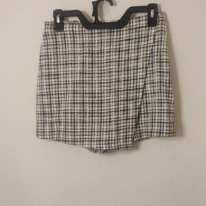Abercrombie & Fitch Plaid Shorts With Skirt Front Size Small